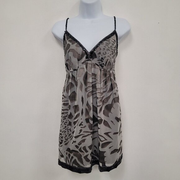 Nicole Miller Tops - Vintage Nicole Miller Womens Y2K Babydoll Top Size 10 Gray Indie Artsy Party